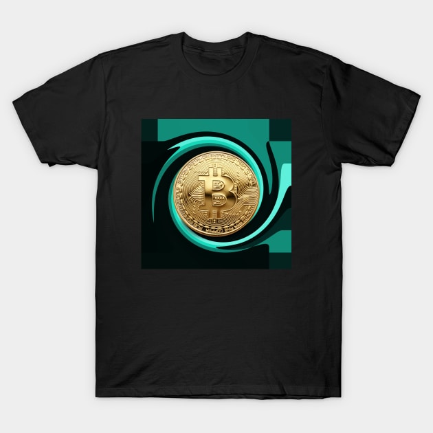 Bitcoin Gold Cryptocurrency Digital Assets T-Shirt by PlanetMonkey